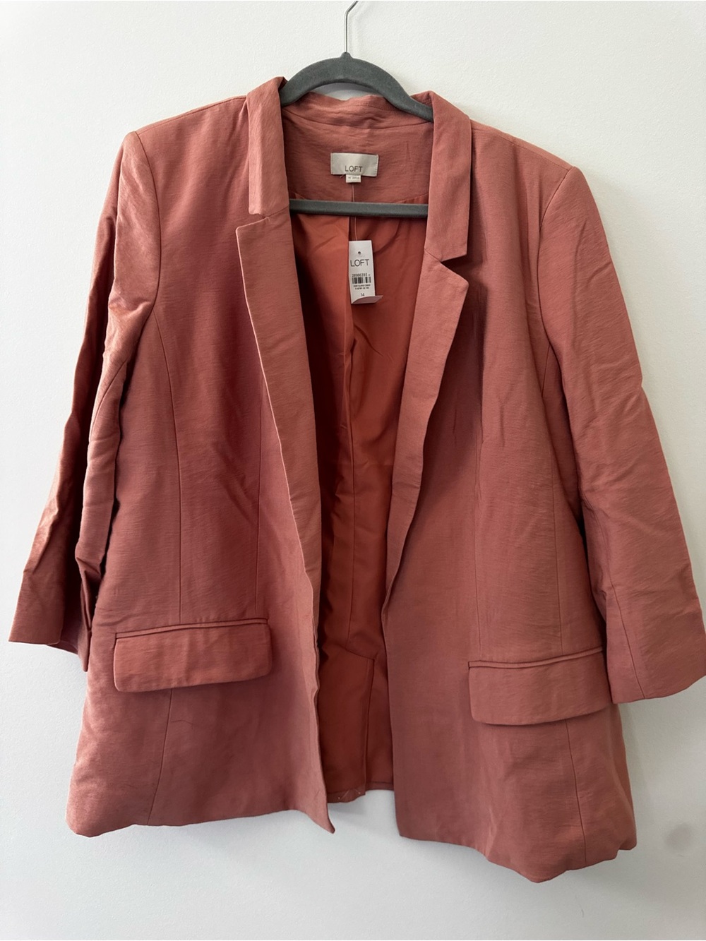 LOFT Rose-Toned Open Front Blazer